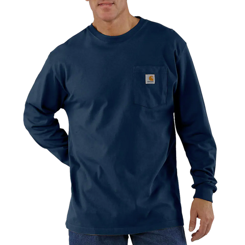 Men's Loose Fit Heavyweight Long-Sleeve Pocket T-Shirt