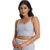 Vuori Women's Long Line Elevation Bra in Light Heather Grey