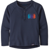 Patagonia Youth Capilene Midweight Henley in  Fitz Roy Rambler/Navy