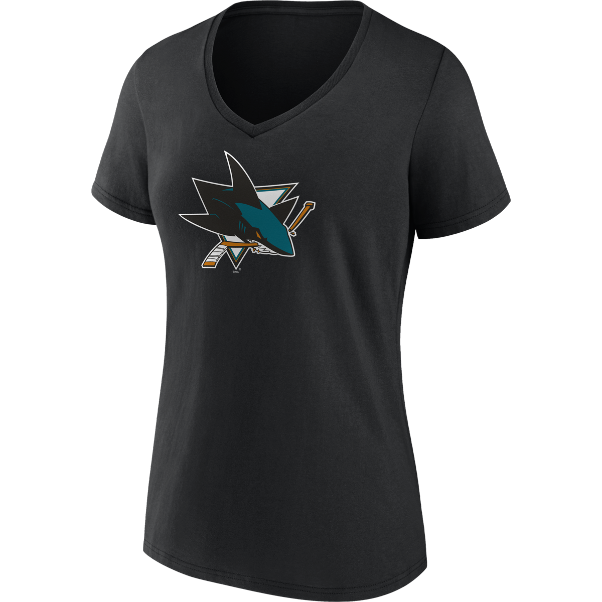 Women's Sharks Team Logo Short Sleeve V-Neck alternate view