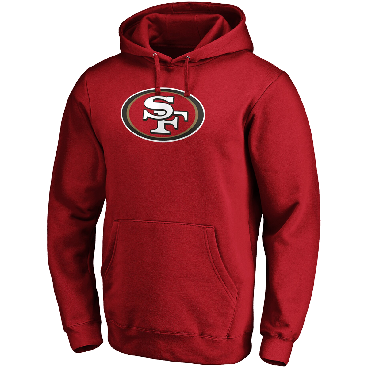 Men s 49ers Primary Logo Fitted Pullover Hoodie Sports Basement