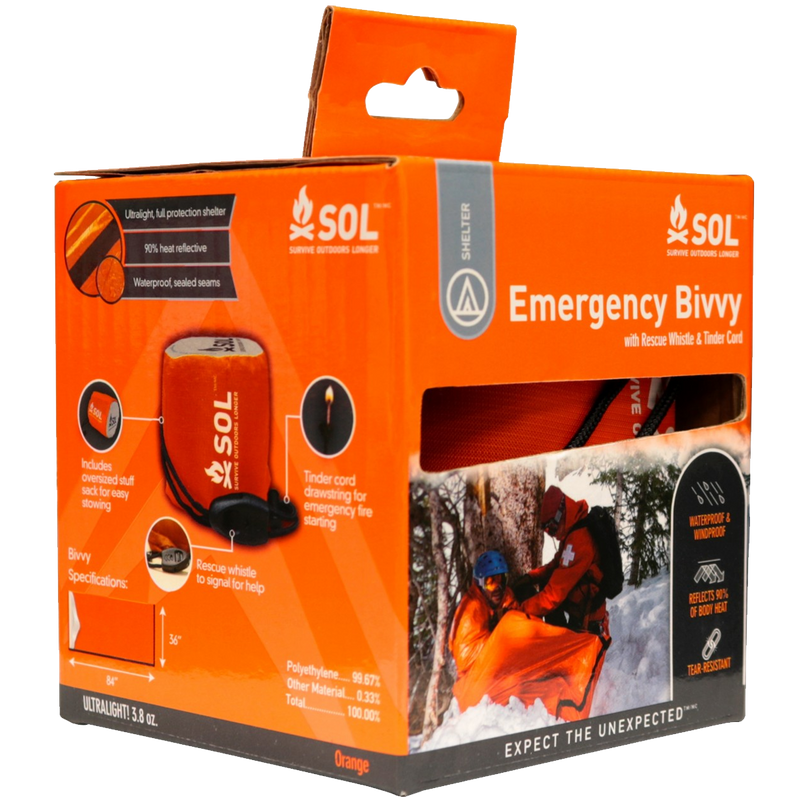 Emergency Bivvy with Rescue Whistle, Adventure Medical SOL Emergency Bivvy with Rescue Whistle
