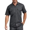 Dickies Men's Flex Short Sleeve Twill Work Shirt in Charcoal