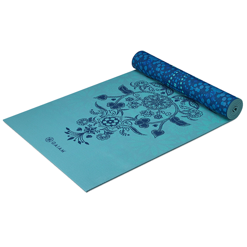 Reversible Yoga Mat Mystic Sky, Gaiam Reversible Yoga Mat Mystic Sky unrolling