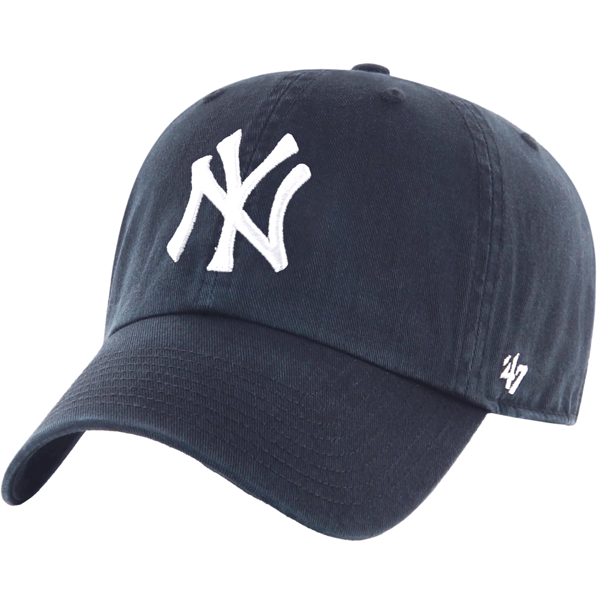 47 New York Yankees Mens Womens Chambray Ballpark Clean Up Adjustable  Strapback Khaki Hat with White Logo