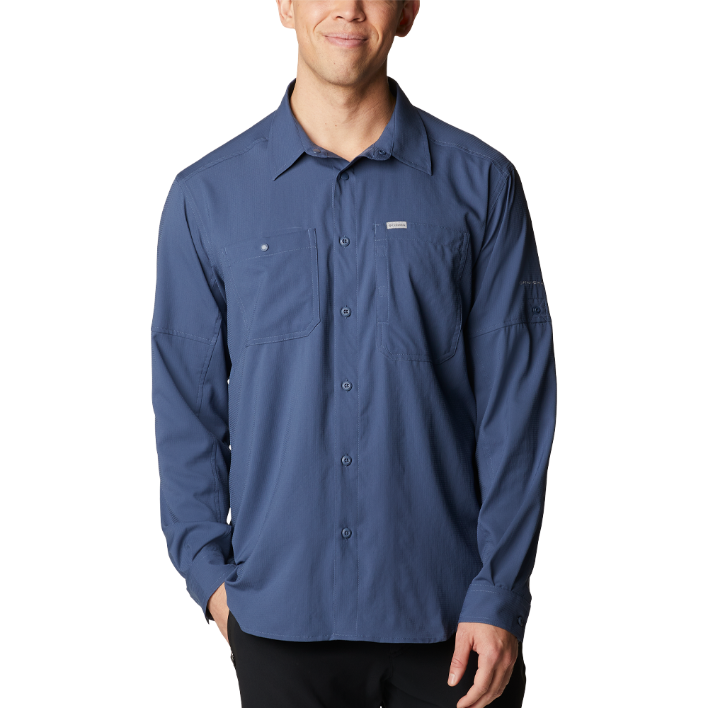 Columbia Men's Silver Ridge Utility Lite Long Sleeve Shirt, Dark Mountain / L