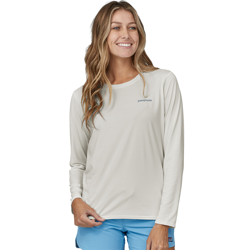Women's Long Sleeved Capilene Cool Daily Graphic Shirt - Waters, Patagonia Women's Long Sleeved Capilene Cool Daily Graphic Shirt front on model