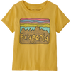 Patagonia Youth Baby Regenerative Organic Cotton Fitz Roy Skies T-Shirt in Surfboard Yellow