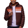 Cotopaxi Women's Fuego Down Hooded Jacket in Chestnut Stripes