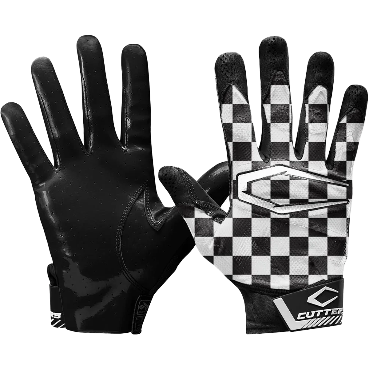 White cutter top football gloves