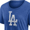 Fanatics Women's Dodgers Triblend Logo Short Sleeve team logo