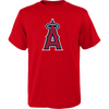 Outerstuff LTD Youth Angels Primary Logo Short Sleeve Tee in Red