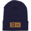 Ibis Leather Name Patch Beanie in Navy