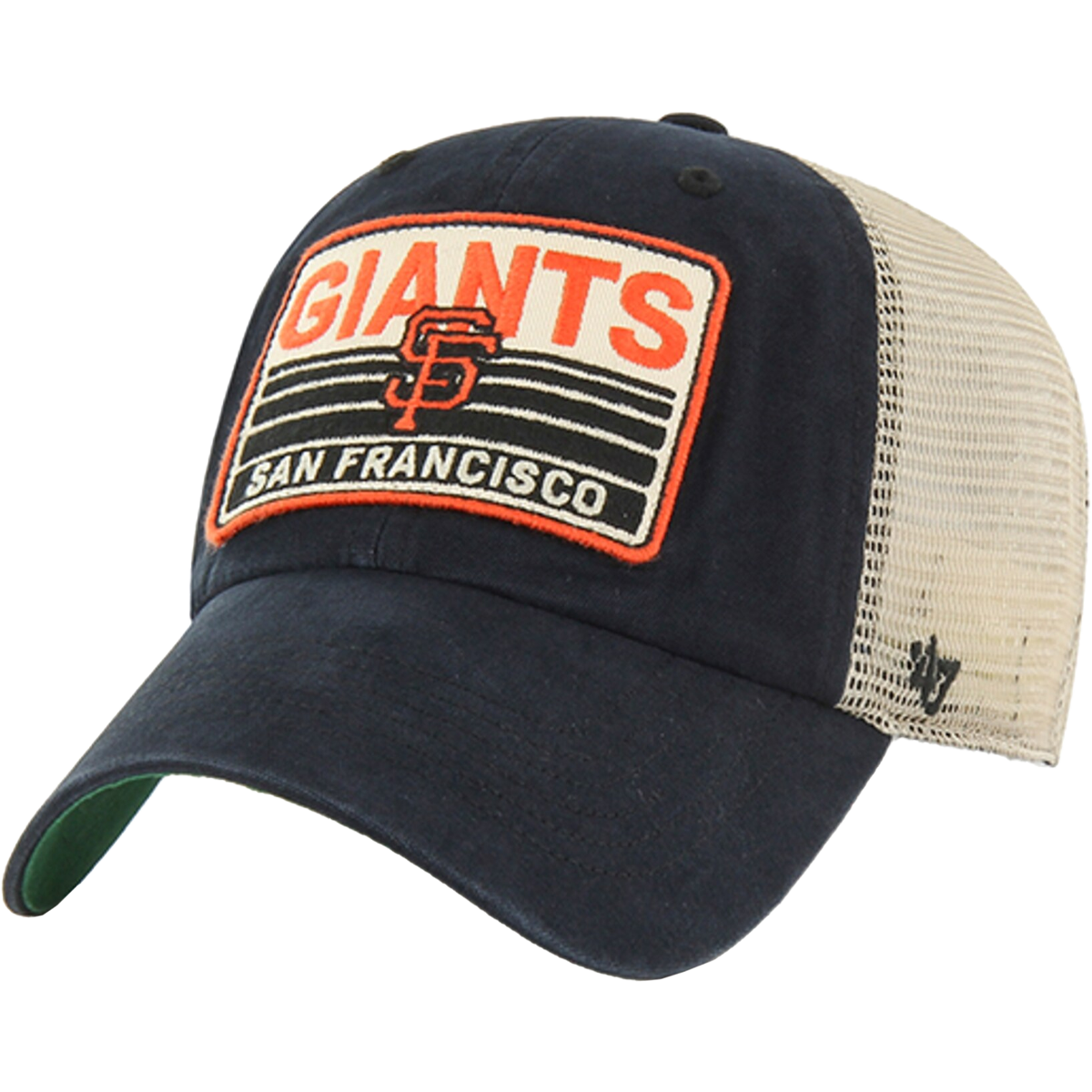 47 Black San Francisco Giants Four Stroke Clean Up Trucker Snapback Hat