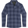 Outdoor Research Astroman Long Sleeve Sun Shirt in Naval Blue Plaid