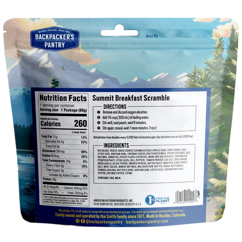 Summit Breakfast Scramble (1 Serving), Backpacker's Pantry Summit Breakfast Scramble (1 Serving)