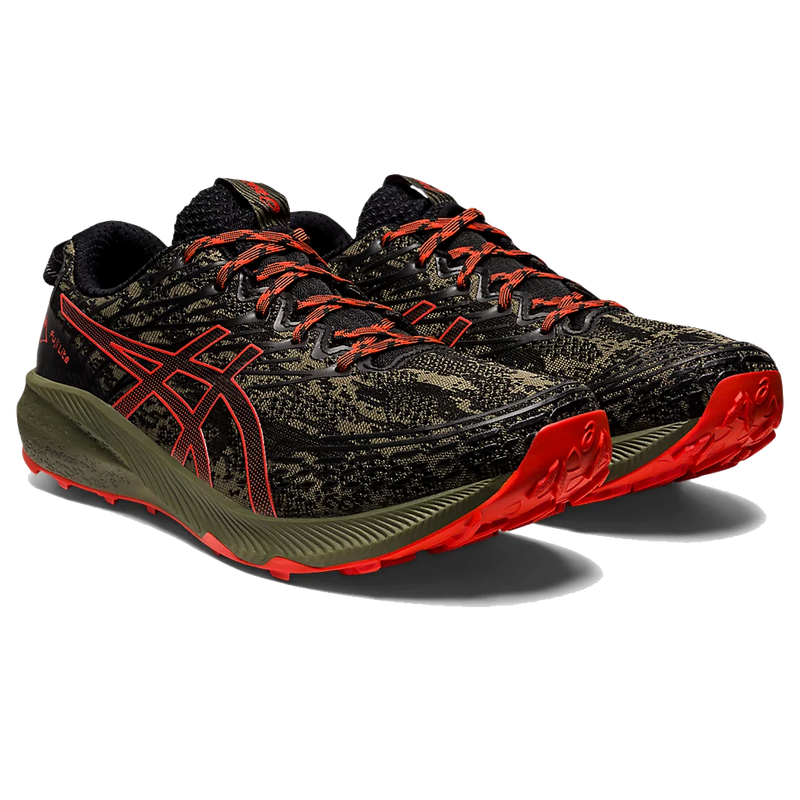 Men's Fuji Lyte 3, Asics Men's Fuji Lyte 3 300-Mante Green/Cherry Tomato toebox