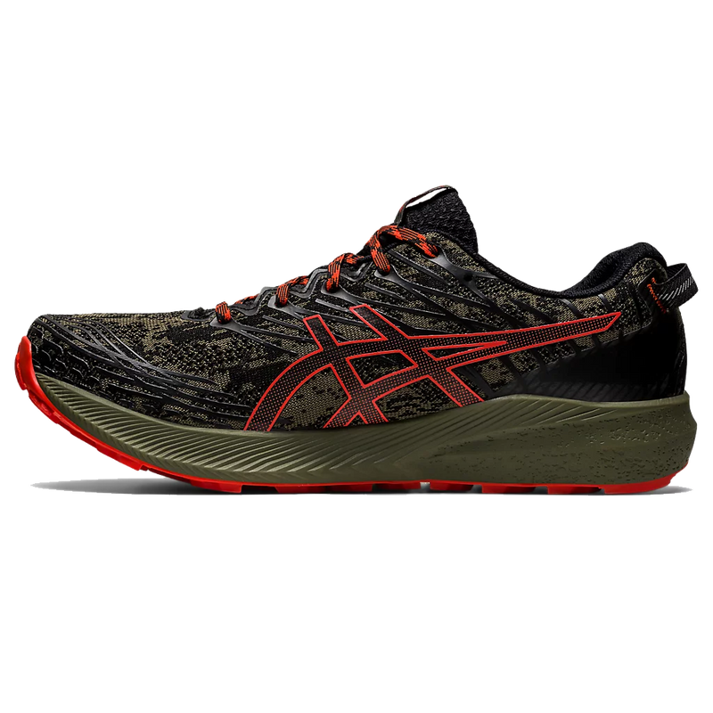 Men's Fuji Lyte 3, Asics Men's Fuji Lyte 3 300-Mante Green/Cherry Tomato instep