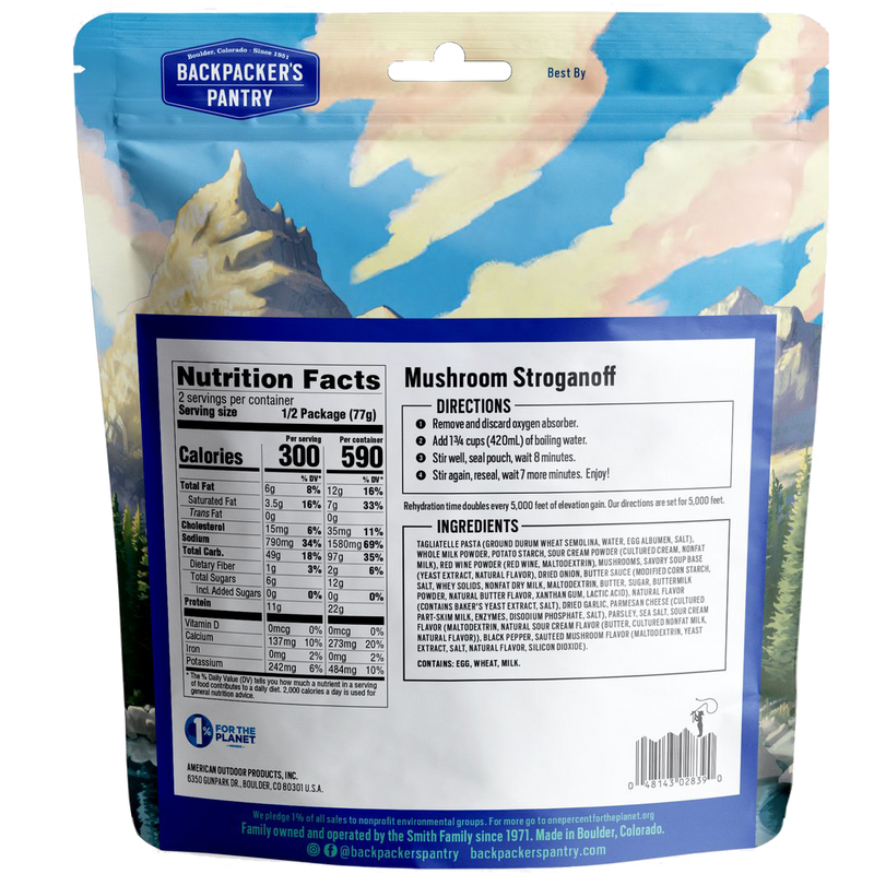 Mushroom Stroganoff (2 Servings), Backpacker's Pantry Mushroom Stroganoff (2 Servings)