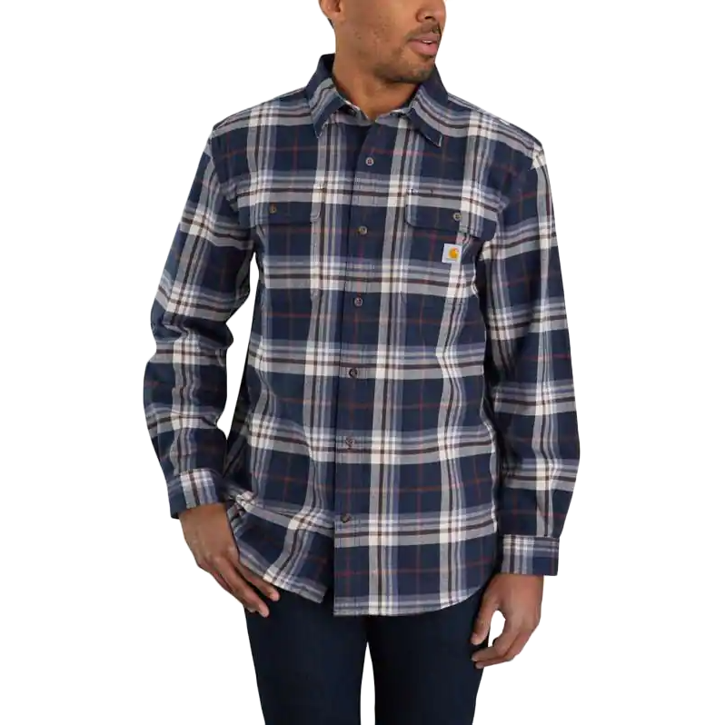 Men's Loose Fit Heavyweight Flannel Long-Sleeve Plaid Shirt, Carhartt Men's Loose Fit Heavyweight Flannel Long-Sleeve Plaid Shirt BRN-Carhartt Brown