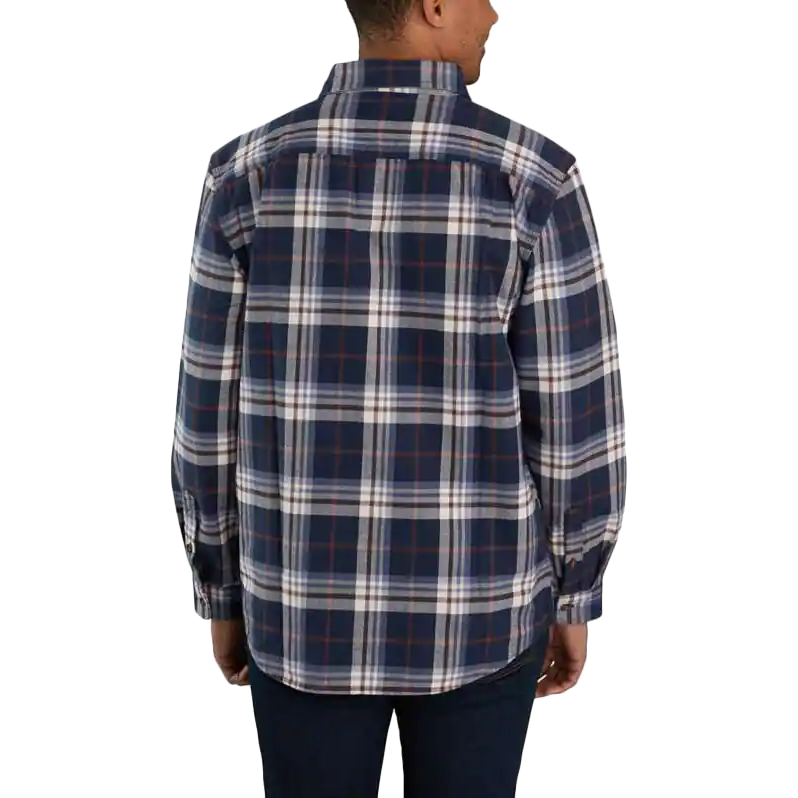 Men's Loose Fit Heavyweight Flannel Long-Sleeve Plaid Shirt, Carhartt Men's Loose Fit Heavyweight Flannel Long-Sleeve Plaid Shirt DKB-Dark Brown