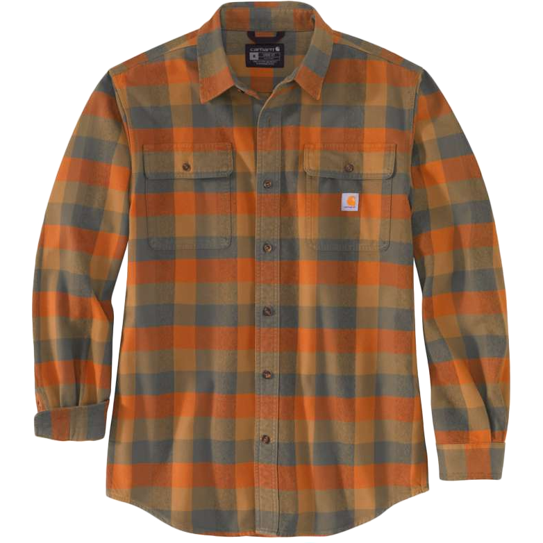 Men's Loose Fit Heavyweight Flannel Long-Sleeve Plaid Shirt, Featured Image