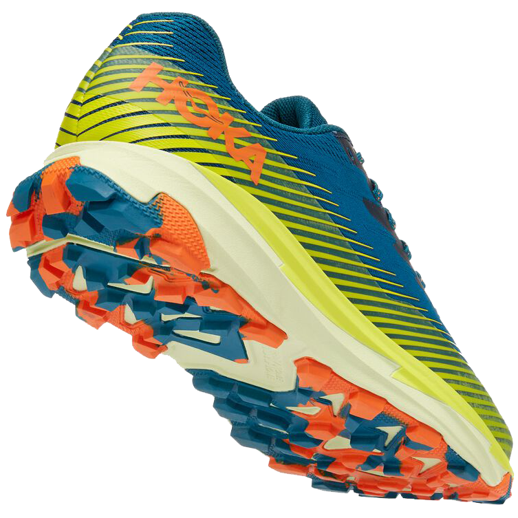 Men's Torrent 2, Hoka Men's Torrent 2 BCEP-Blue Coral/Primrose Alt View Heel