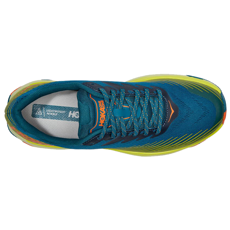 Men's Torrent 2, Hoka Men's Torrent 2 BCEP-Blue Coral/Primrose Alt View Aerial