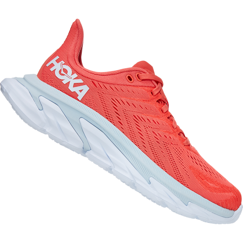Women's Clifton Edge, Hoka One One Women's Clifton Edge HCWH-Hot Coral/White