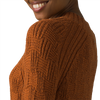 Prana Women's Sky Meadown Sweater Dark Ale on model backleft shoulder