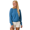 Prana Women's Cozy Up Sweatshirt Blue Sky Heather on model front