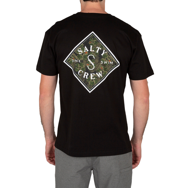 Men's Tippet Tides Premium Short Sleeve Tee, Salty Crew Men's Tippet Tides Premium Short Sleeve Tee Black
