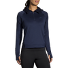 Brooks Women's Notch Thermal Hoodie Navy Alt View Model Front