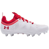 Under Armour Women's Glory MC Lacrosse Cleat in White/Red