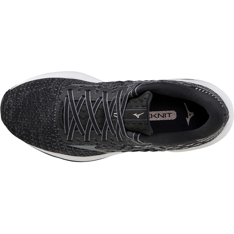 Women's Inspire 17 Waveknit, Mizuno Women's Inspire 17 Waveknit 907A-Black/Platinum Gold