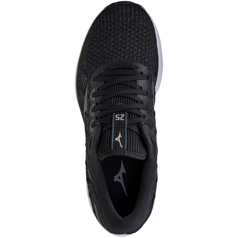 Men's Wave Rider 25 Waveknit, Mizuno Men's Wave Rider 25 Waveknit 9P9U-Obsidian/Quarry