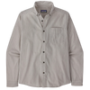 Patagonia Men's Daily Long Sleeve Shirt in Combed Stripe: Salt Grey