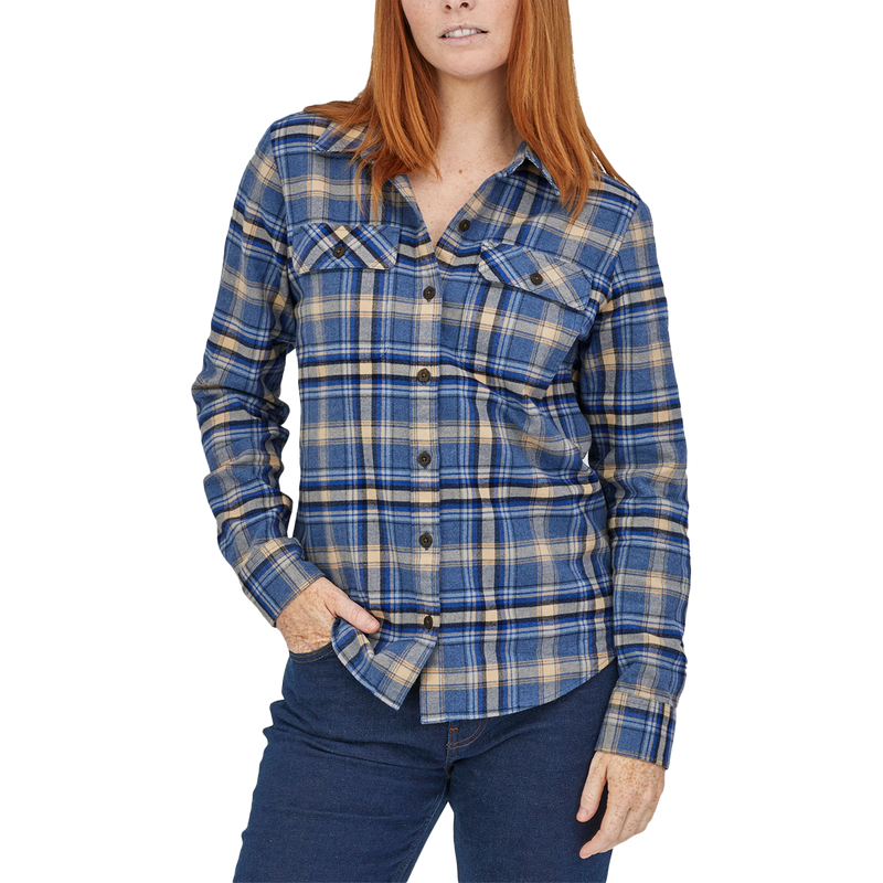 Women's Long Sleeve Midweight Fjord Flannel Shirt, Patagonia Women's Long Sleeve Midweight Fjord Flannel Shirt IFDB-Ice Fjord: Dolomite Blue