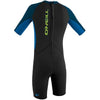 O'Neill Wetsuits Boys' Reactor-2 2MM S/S Spring Wetsuit FL8-Blk/Ocean/Slate