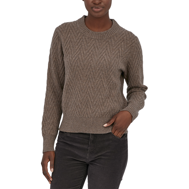 Women's Recycled Wool Crewneck Sweater, Patagonia Women's Recycled Wool Crewneck Sweater TOPB-Topsoil Brown