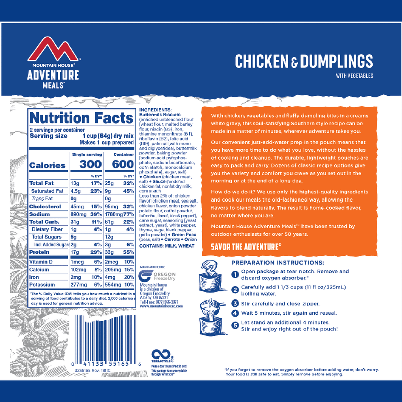 Chicken and Dumplings (2 Servings), Mountain House Chicken and Dumplings (2 Servings)