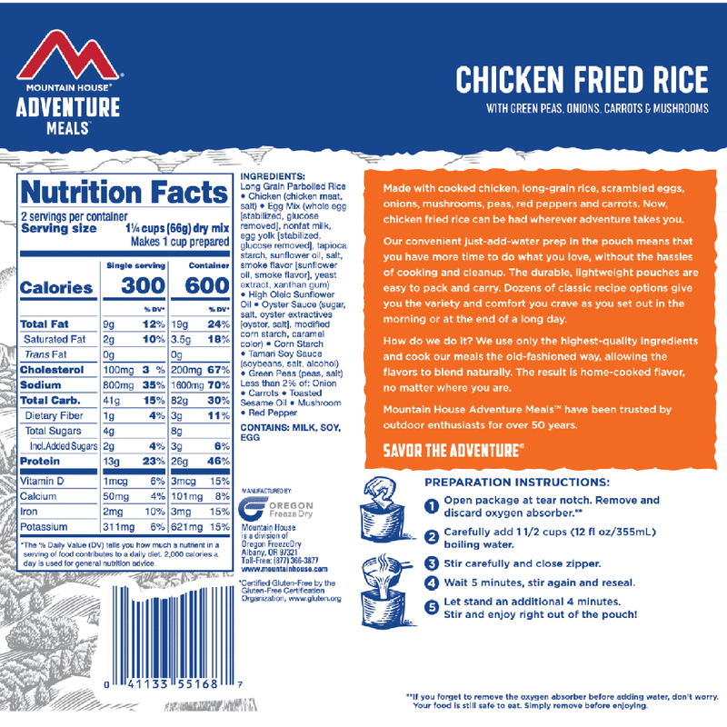 Chicken and Fried Rice (2 Servings), Mountain House Chicken and Fried Rice (2 Servings)