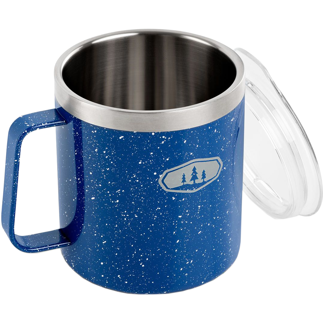 Glacier Stainless Steel Camp Cup, Blue Speckled - 15oz alternate view