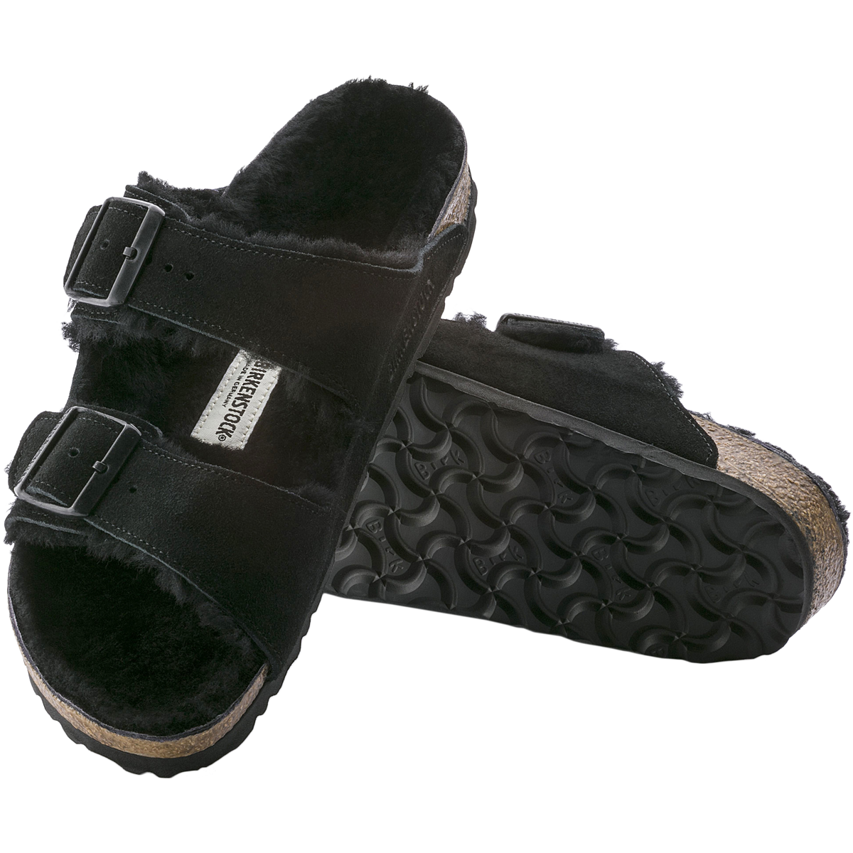 Birkenstock Shearling Arizona Green Suede Sandals Size 37 Narrow New