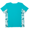 Speedo Youth Short Sleeve Printed Splice Rashguard 332-Aruba Blue