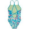 Speedo Youth Print X Back Onepiece 440-Blue Atoll Alt View Back
