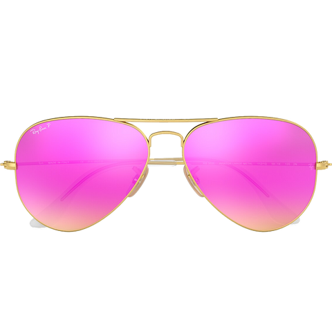 Aviator M - Matte Gold/Mirror Fuxia