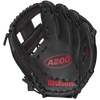 Wilson Youth A200 H-Web Glove - Right Hand Throw Black/Red
