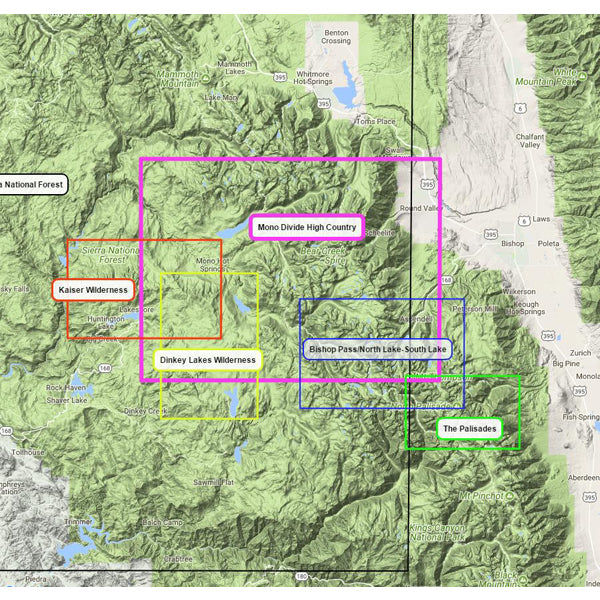 Dinkey Lakes Wilderness, Tom Harrison Maps Dinkey Lakes Wilderness