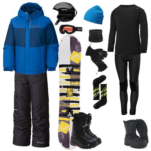 The Works Package w/ Bibs - Boy's Snowboard, Featured Image